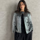 Beaded Shimmer Blazer in silver