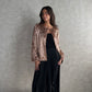 Beaded Shimmer Blazer in Champange