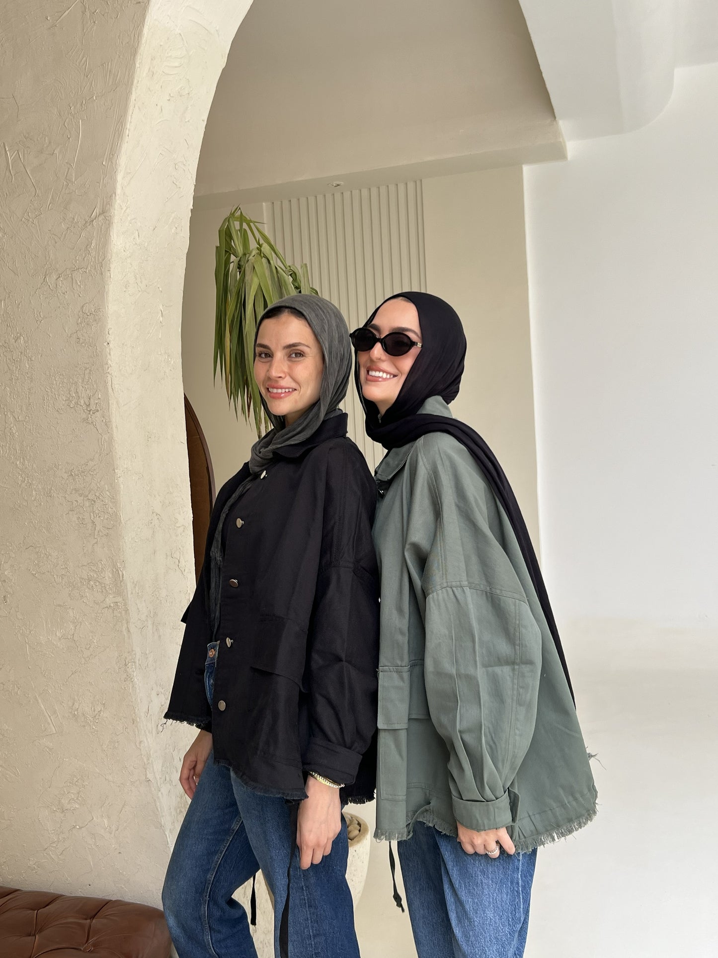 Gabardine jacket in Black (pre order)