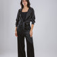 Wrap Satin Set in Black