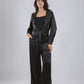 Wrap Satin Set in Black