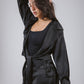 Wrap Satin Set in Black