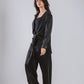 Wrap Satin Set in Black