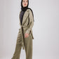 Wrap Satin Set in Olive