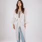 Fringes Cardigan in white