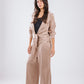 Wrap satin Set in Camel