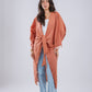 Fringes Cardigan in Coral