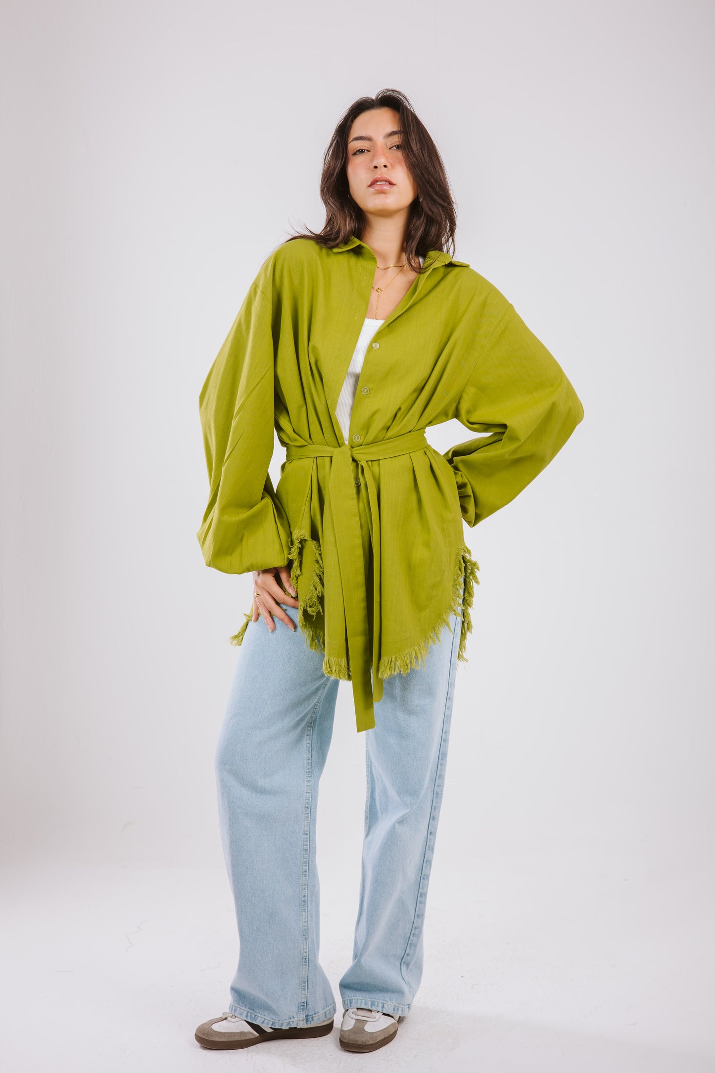 Kokta chemise in lime green