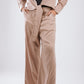 Wrap satin Set in Camel