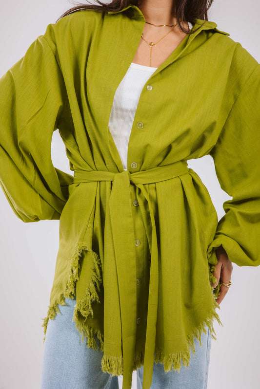 Kokta chemise in lime green