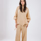 Asymmetrical crinky set in Beige