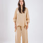 Asymmetrical crinky set in Beige