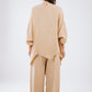 Asymmetrical crinky set in Beige