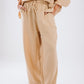 Asymmetrical crinky set in Beige