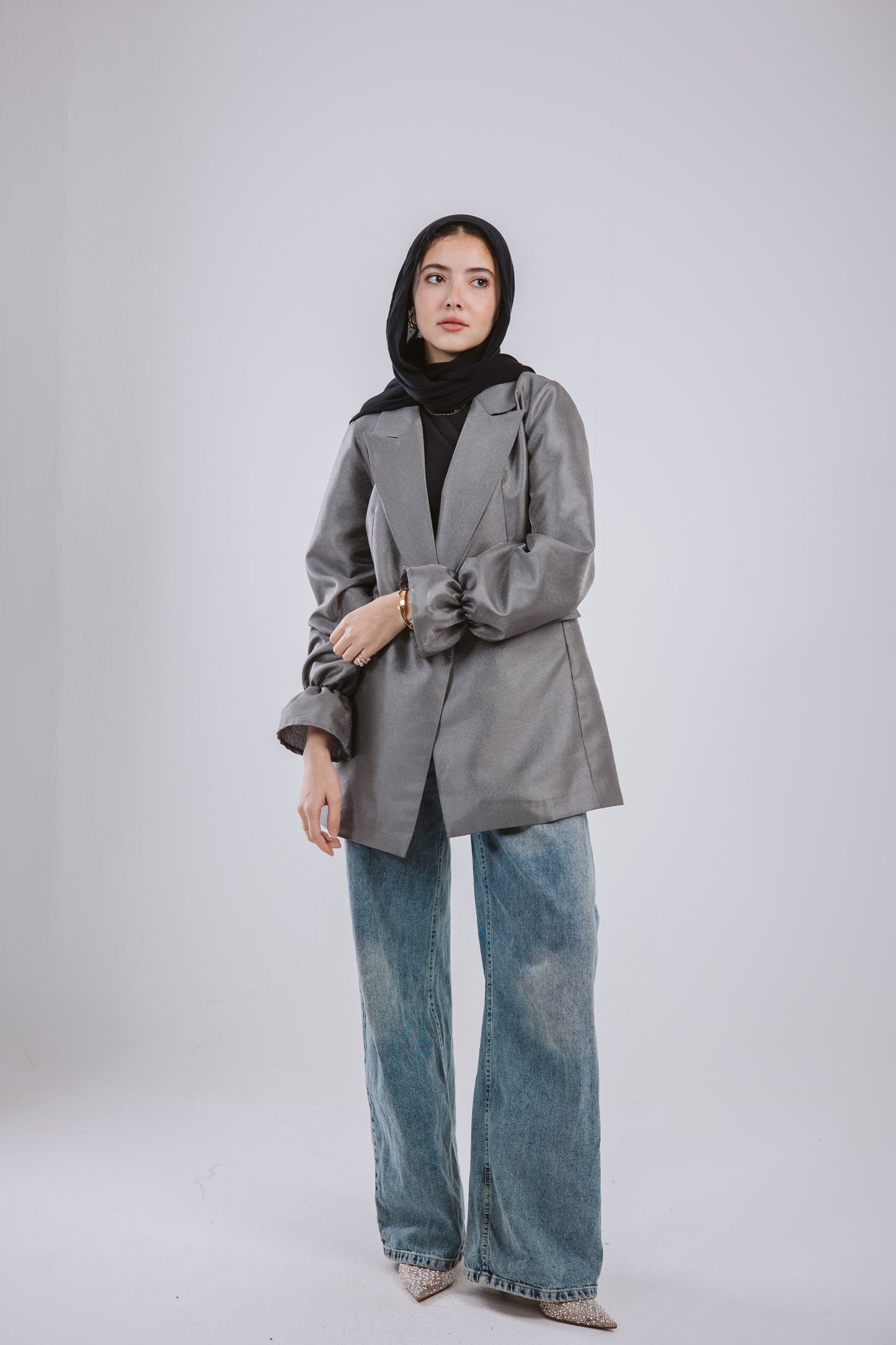 The Dazzling Blazer in Silver