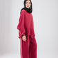 Asymmetrical crinky set in Burgundy