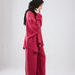 Asymmetrical crinky set in Burgundy