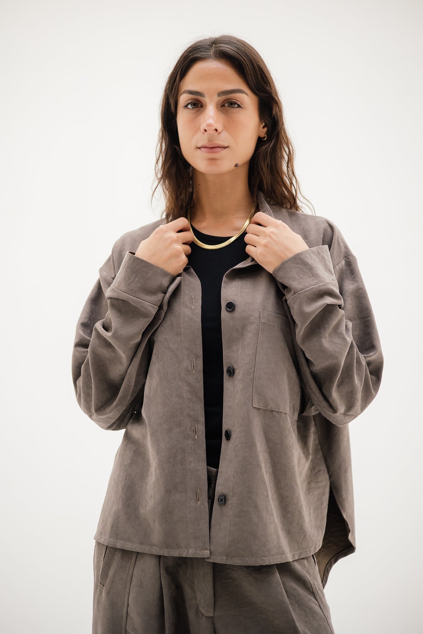 Soft Drape set in Dark Grey