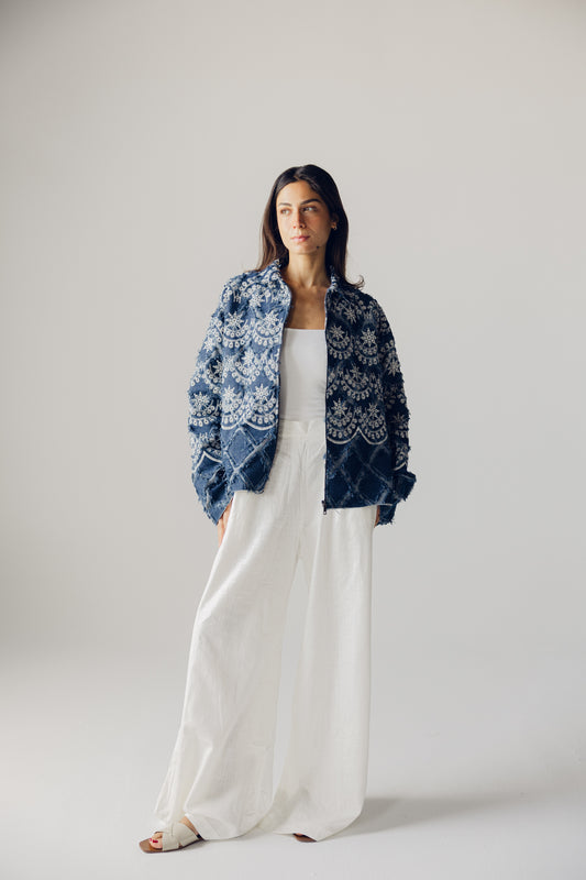 Embroidered denim jacket