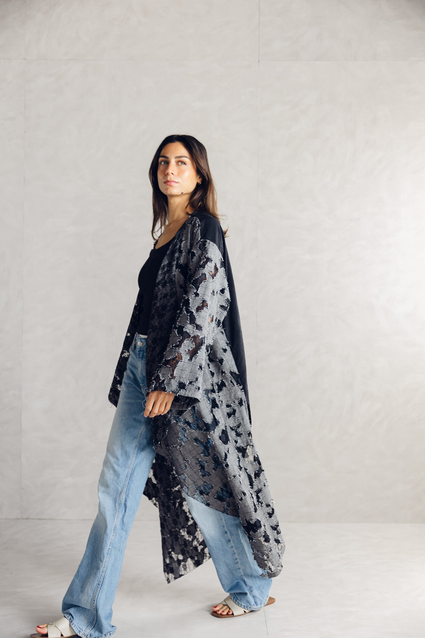 Asymmetrical edgy cardigan