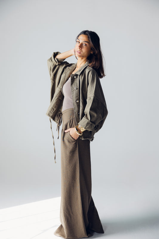 Denim jacket in olive