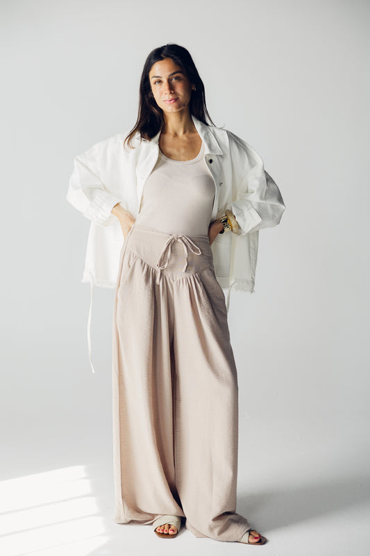 Snatched waist pants in Beige