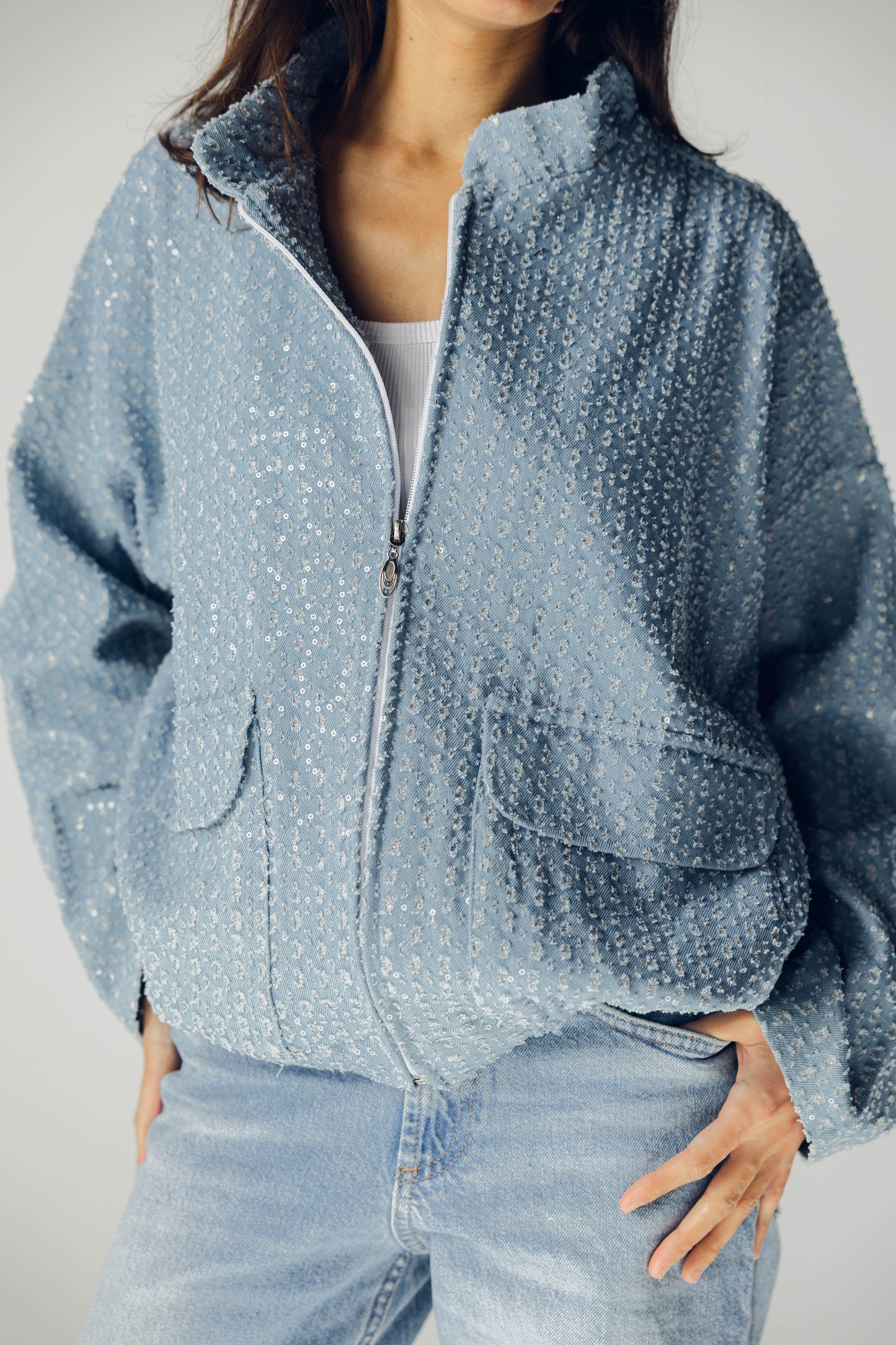 Sparkly bomber jacket