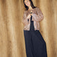 Beaded Shimmer Blazer in Champange