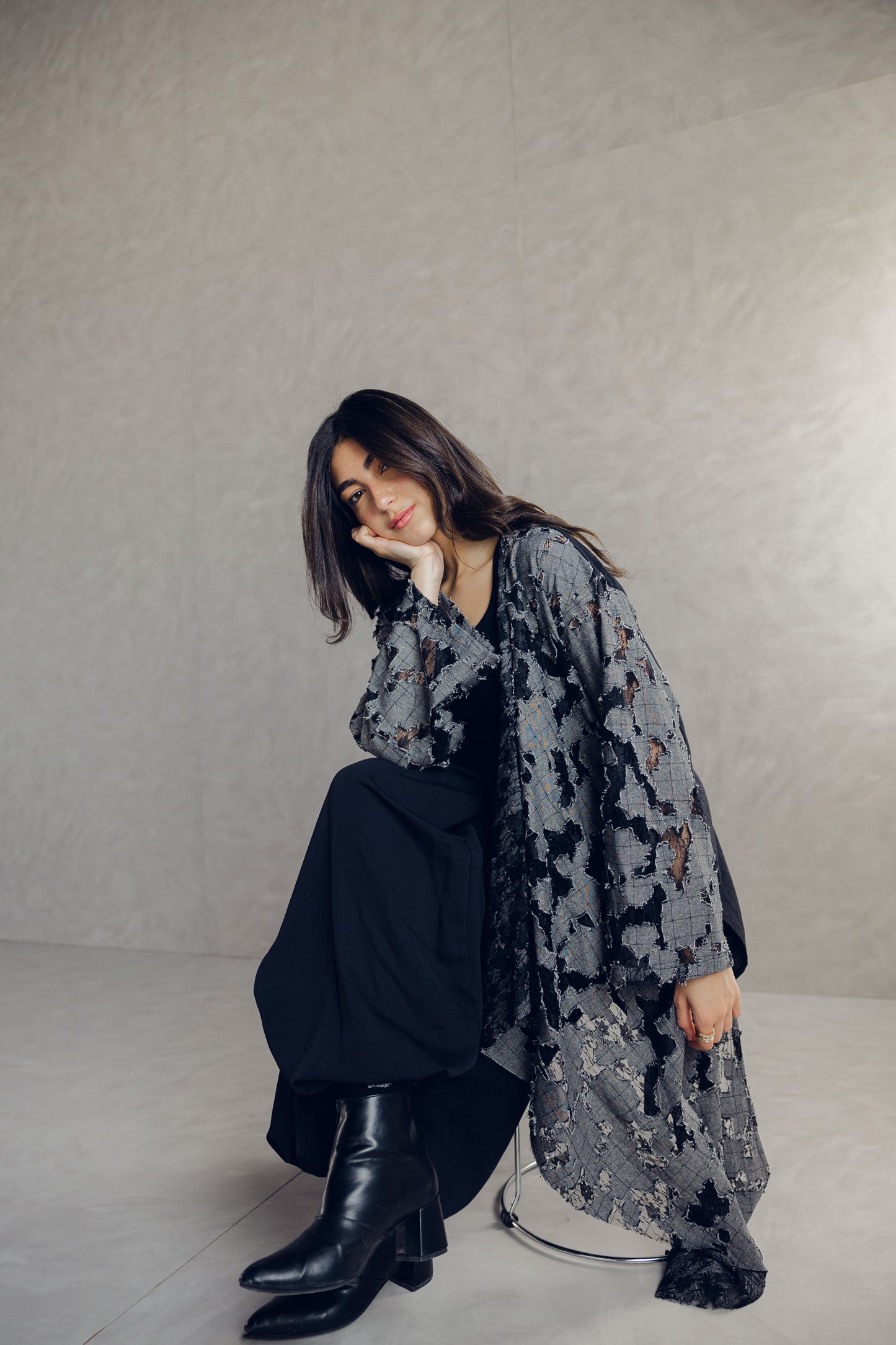 Asymmetrical edgy cardigan