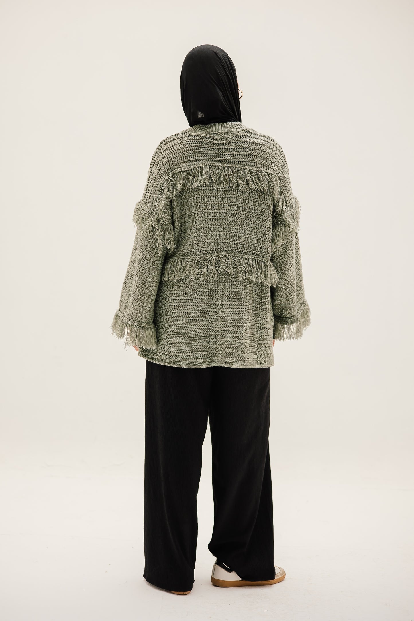 Layered Fringe Knit in Mint