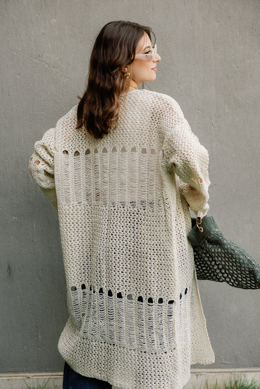 SeaSide Cardigan in Beige