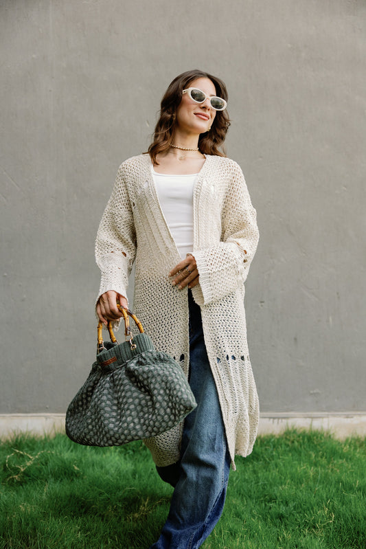 SeaSide Cardigan in Beige