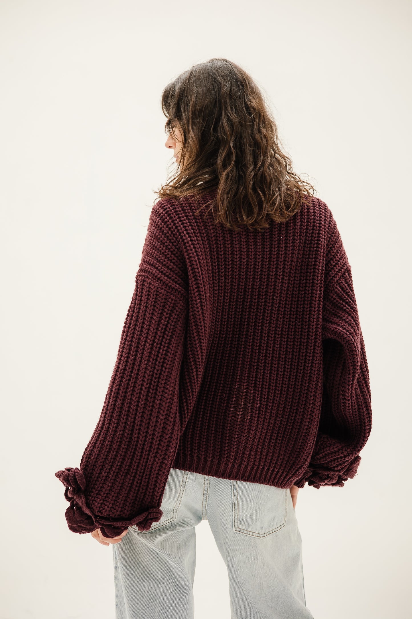 Floral Cardigan in Burgundy    (   pre order  )