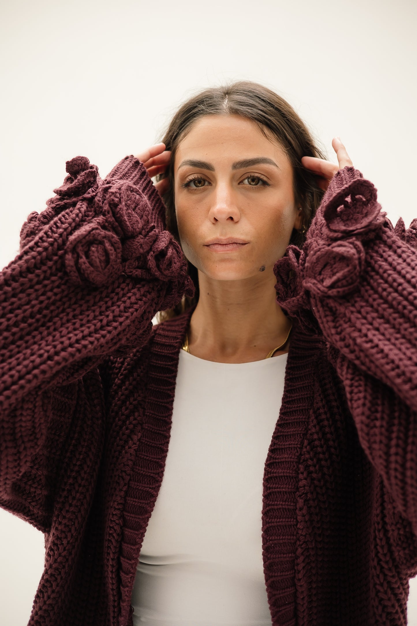 Floral Cardigan in Burgundy    (   pre order  )