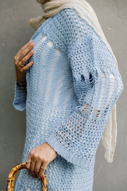 SeaSide Cardigan in Babyblue