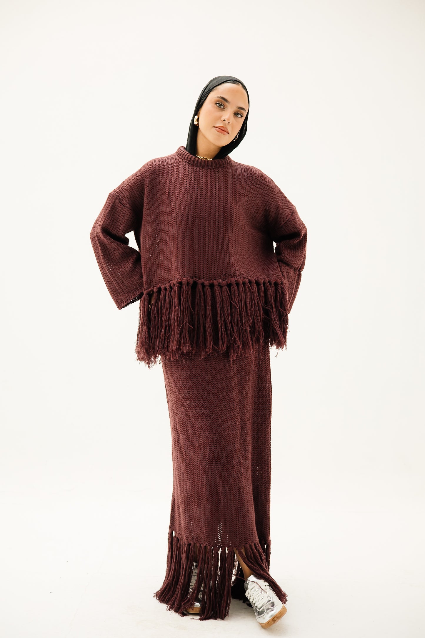 Tassel Flow set in Burgundy