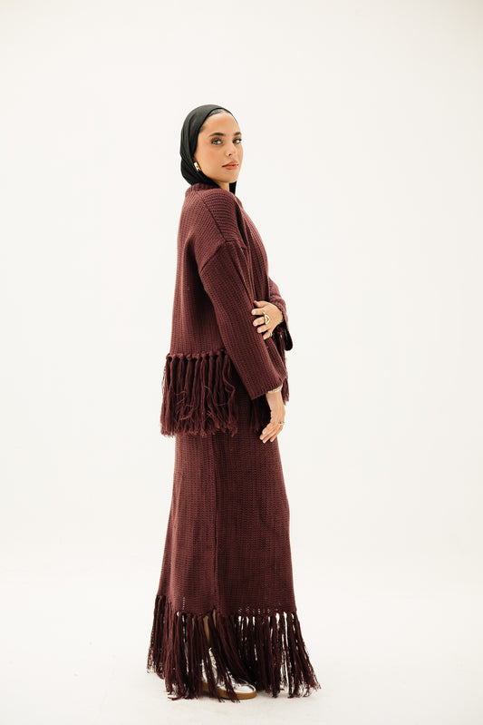 Tassel Flow set in Burgundy