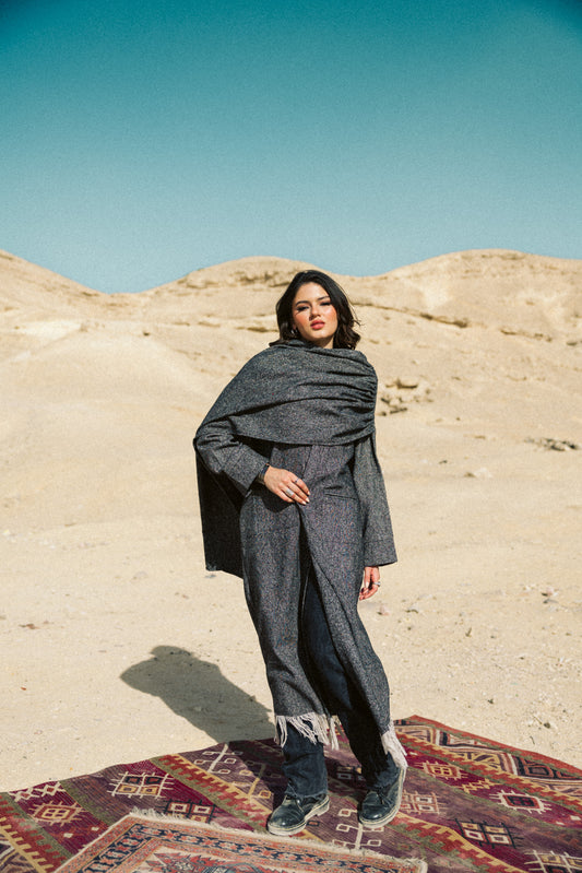 Aura Wrap Kaftan in Black