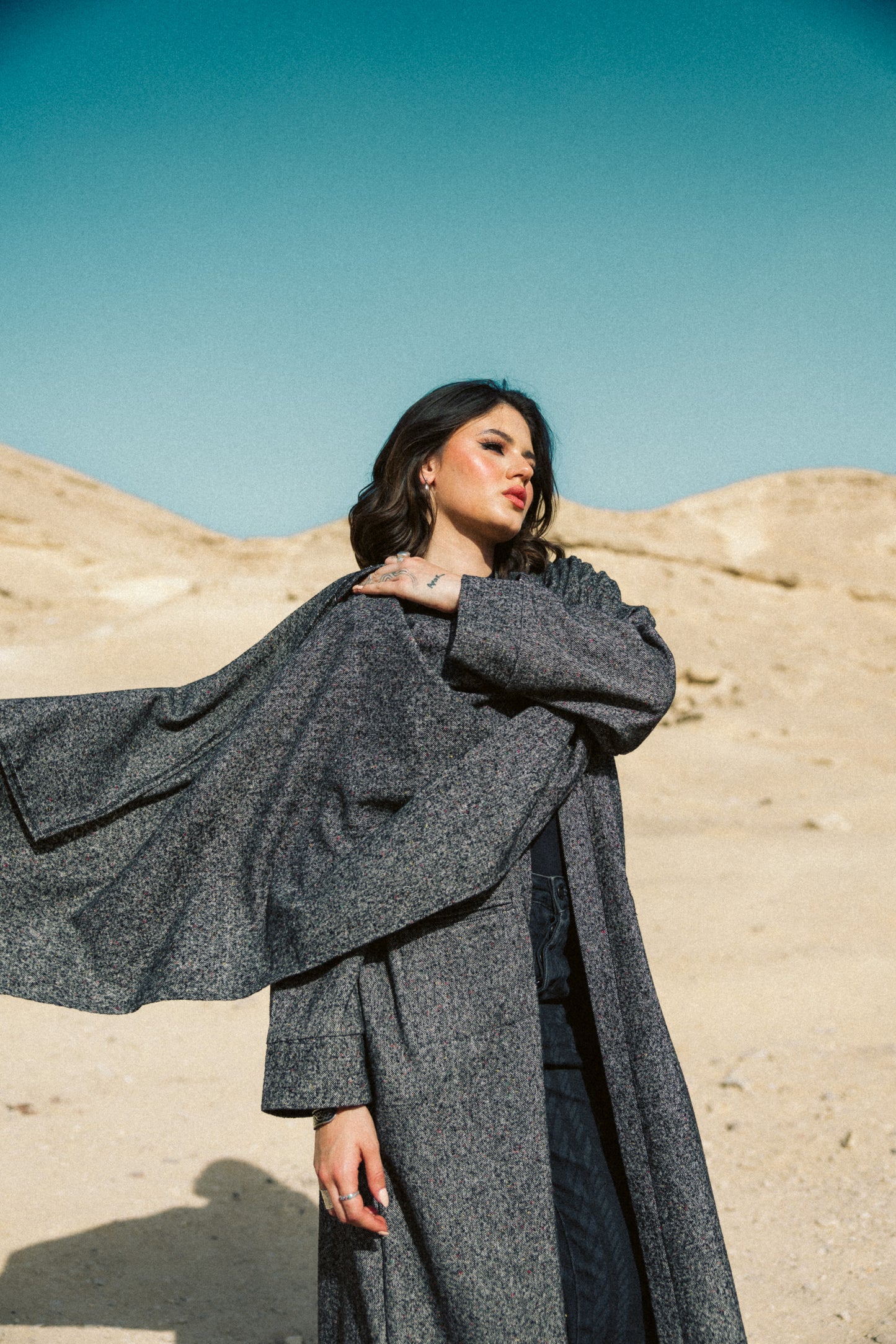 Aura Wrap Kaftan in Black