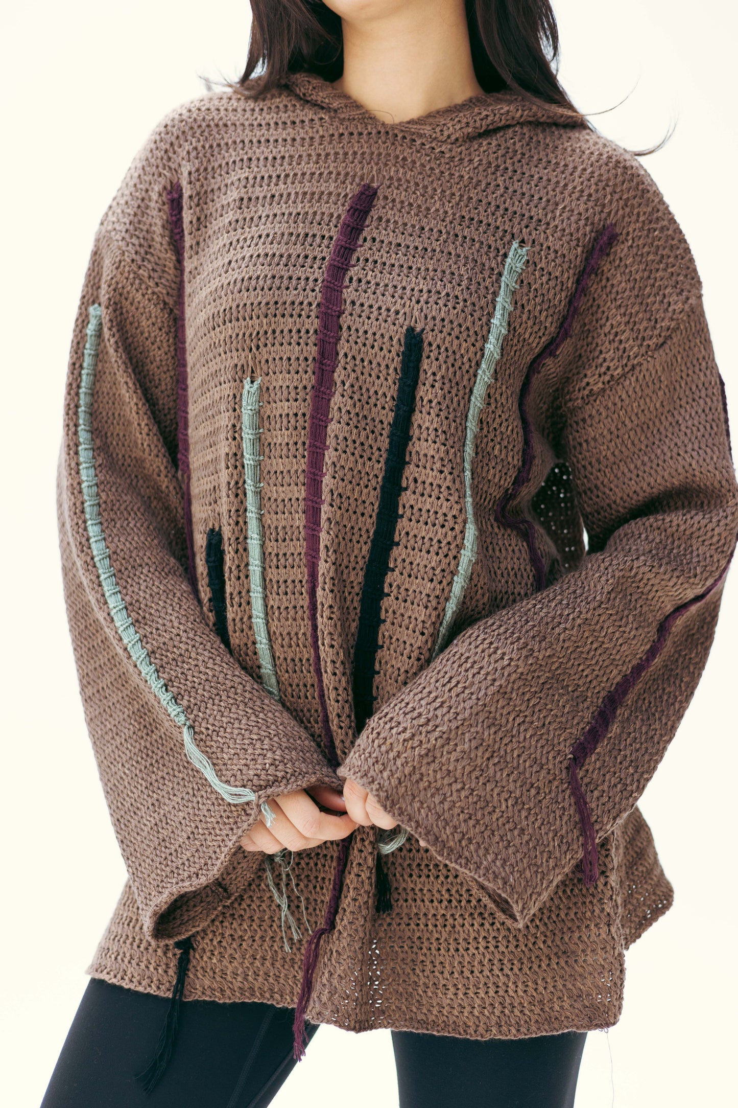 Stitches hoodie in brown