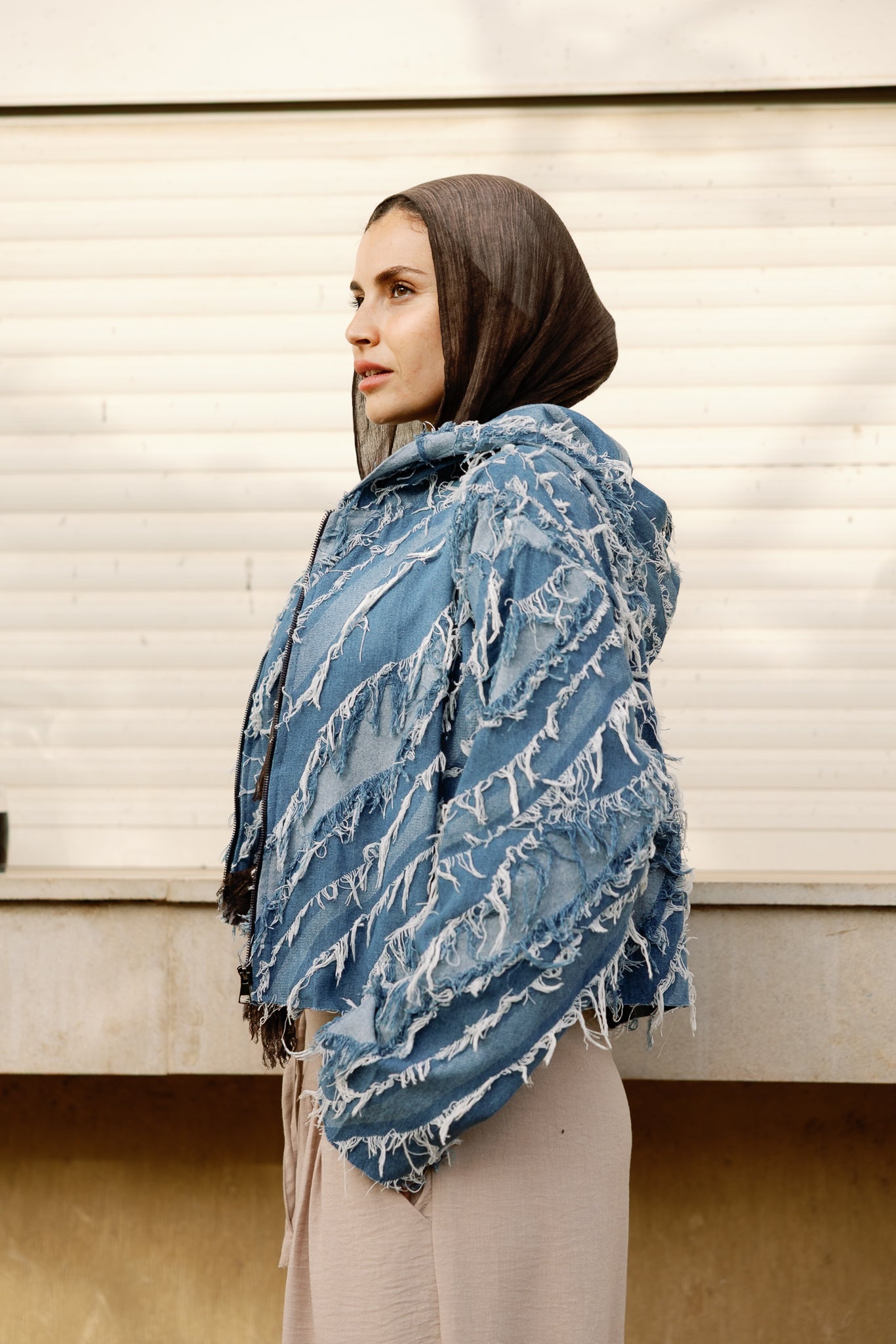 Shredded denim Jacket