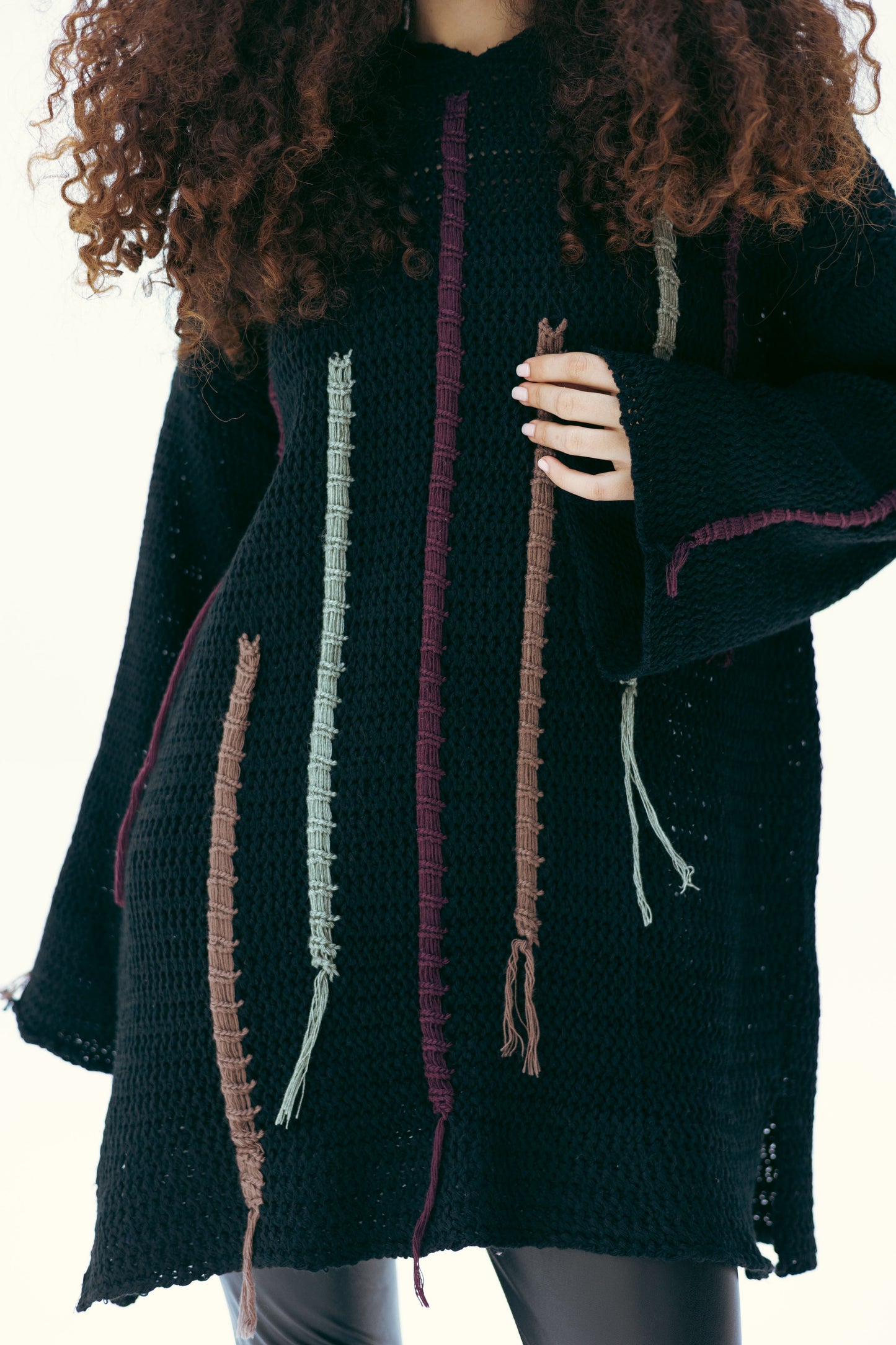 Stitches hoodie in black