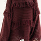 Layered Fringe Knit in Burgundy
