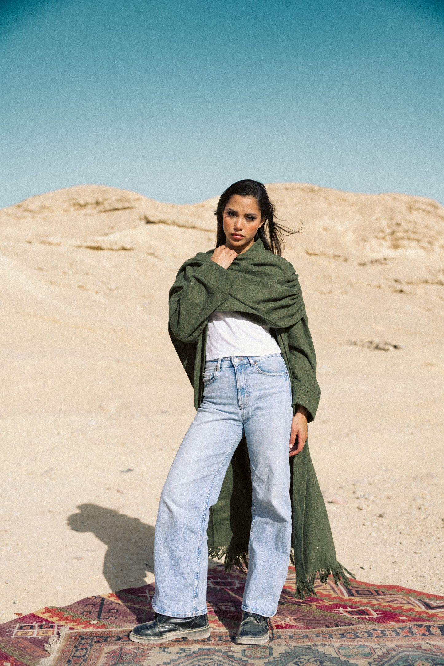 Aura Wrap Kaftan in Olive