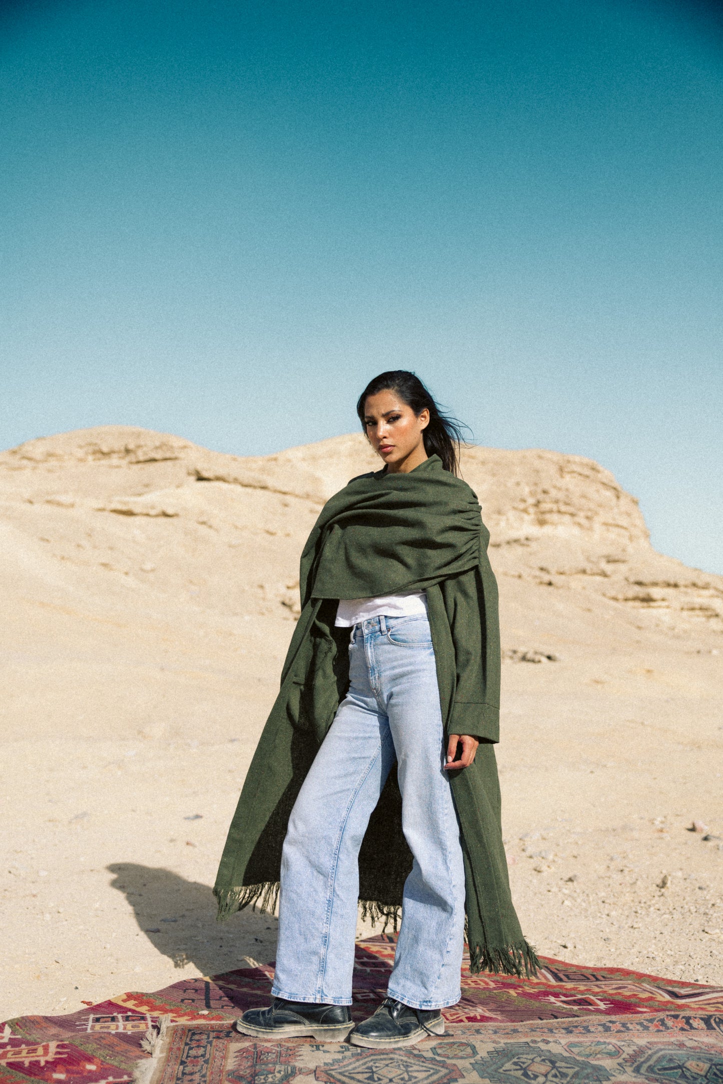 Aura Wrap Kaftan in Olive