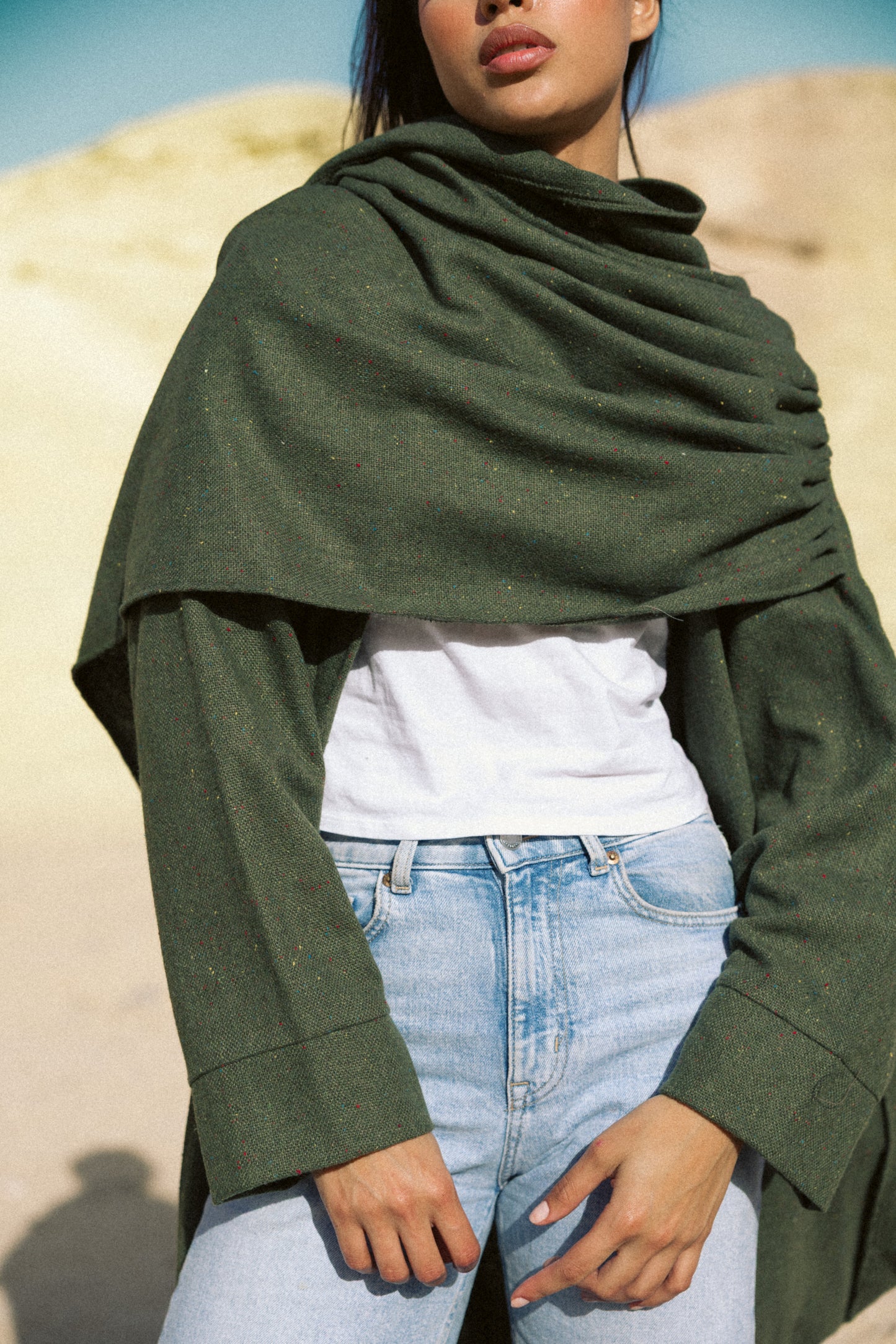 Aura Wrap Kaftan in Olive