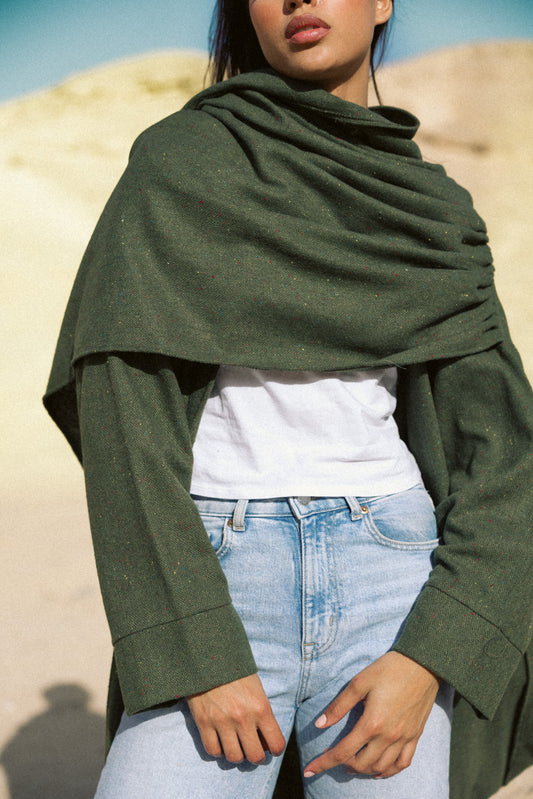 Aura Wrap Kaftan in Olive