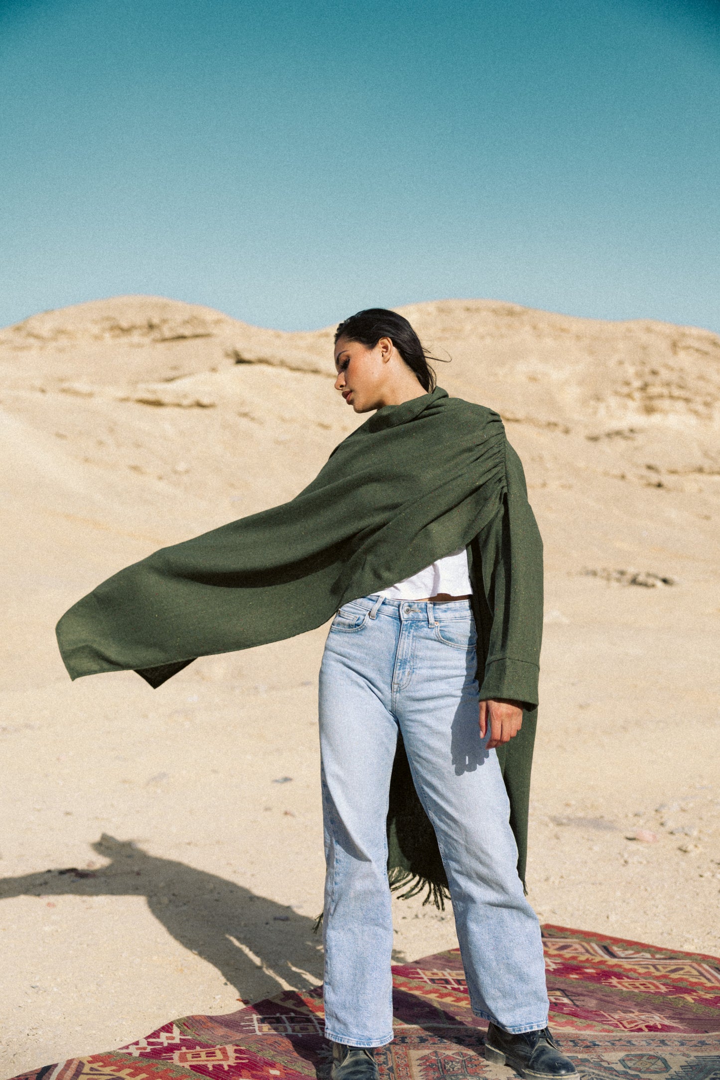 Aura Wrap Kaftan in Olive