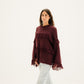 Layered Fringe Knit in Burgundy