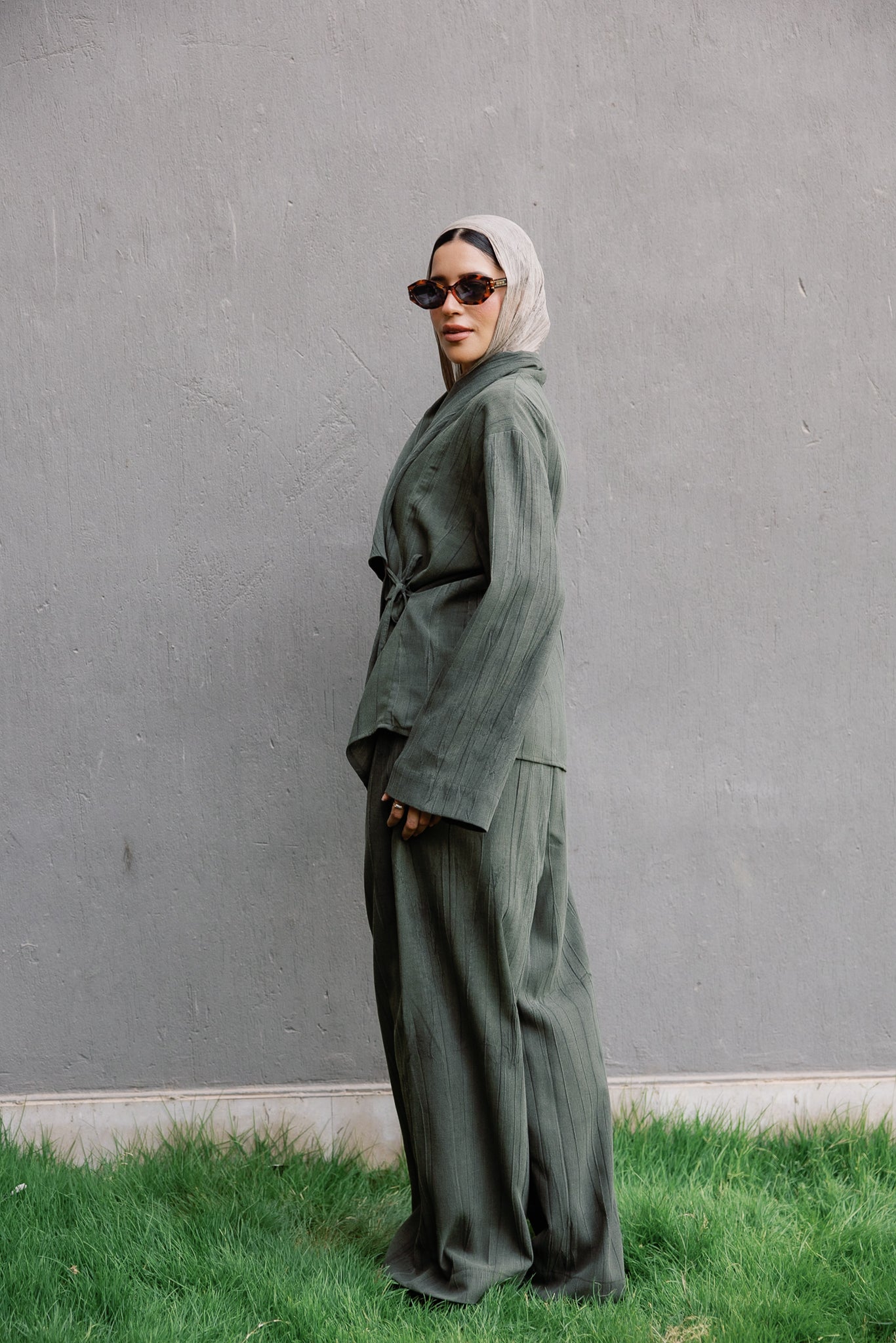 Nomade wrap set in Olive
